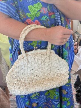 Cream Woven Straw Handbag - Elegant Summer Tote